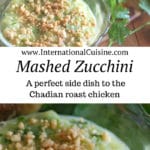 a bowl of mashed zucchini