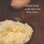 A bowl of mashed boiled yams.