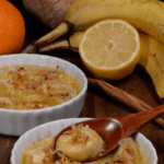 A bowl of akwadu baked bananas from West Africa