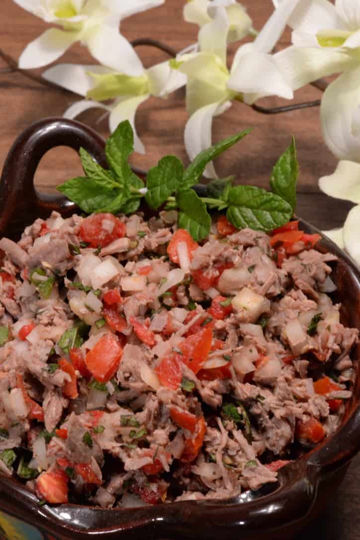 Guatemalan Salpicon (Shredded Beef and Mint Salad 