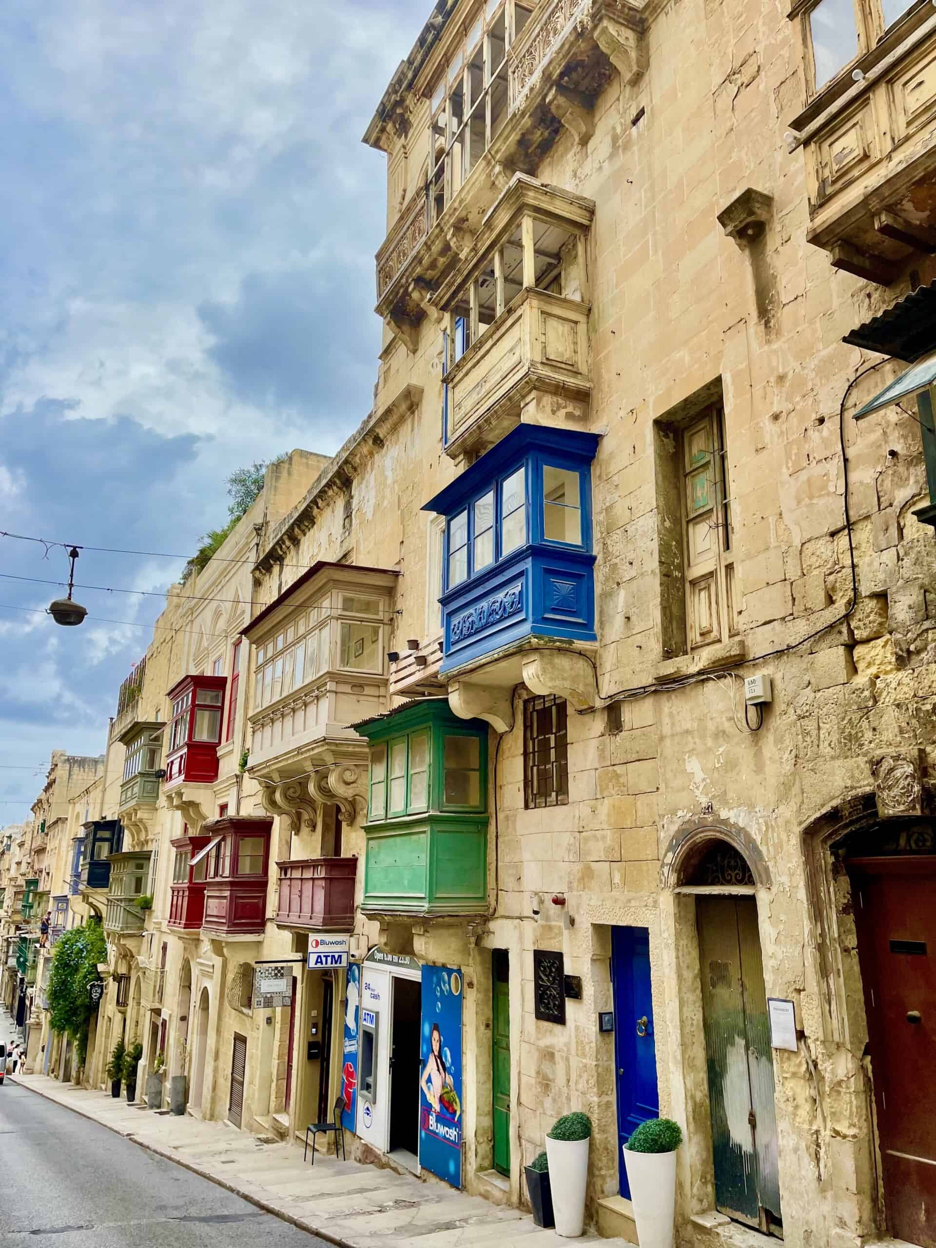 A street in Malta with honey colored stone 