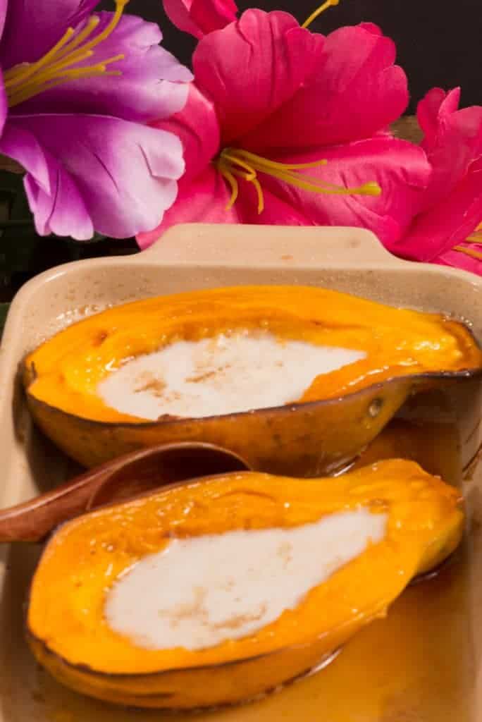 Marshallese baked papaya