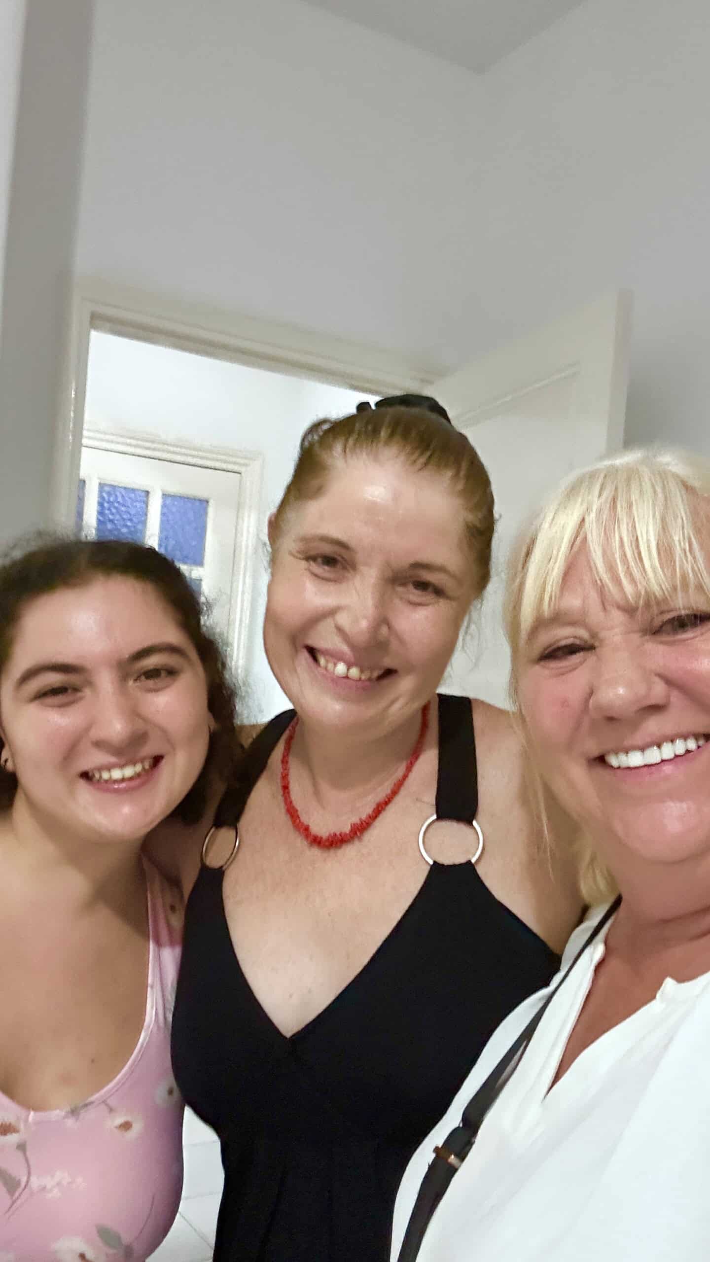 Jiji with her daughter and Darlene after cooking together in their Tunisian home.